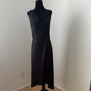 Eileen Fisher Black Sequin Dress Asymmetrical Hem
